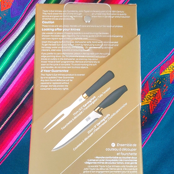 Two Piece Carving Set by Brooklyn Brass, 6.5" Carving Fork, 8" Carving Knife - Picture 5 of 13